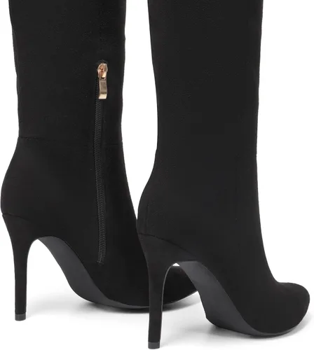 Vista 5 de DREAM PAIRS Botas altas hasta la rodilla para mujer, botas de tacón alto puntiagudas de moda para mujer