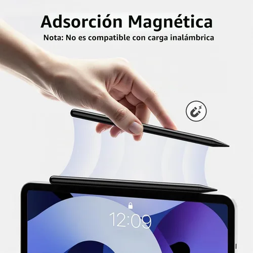 Vista 4 de Lápiz óptico para iPad 6-11ª generación 2X carga rápida, rechazo de palma Negro