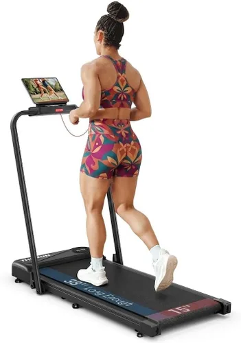 Vista 10 de THERUN Walking Pad with Handle Bar, 2 in 1 Under Desk Portable Treadmill Negro