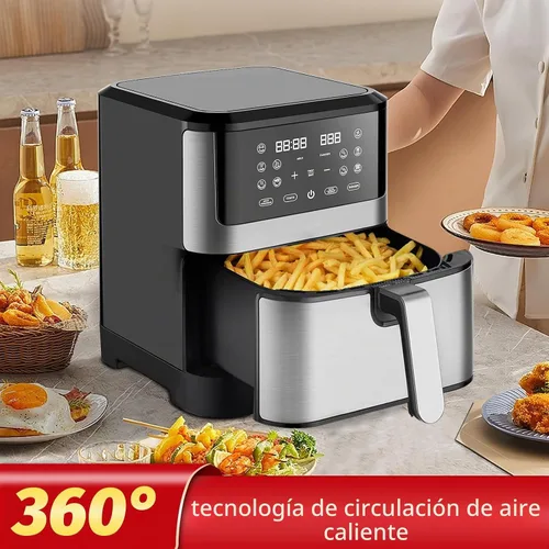 Vista 4 de Freidora de aire tamaño familiar de 8 cuartos de galón, 10 funciones digitales de un solo toque, cocción rápida de 400 °F, 80% menos de aceite