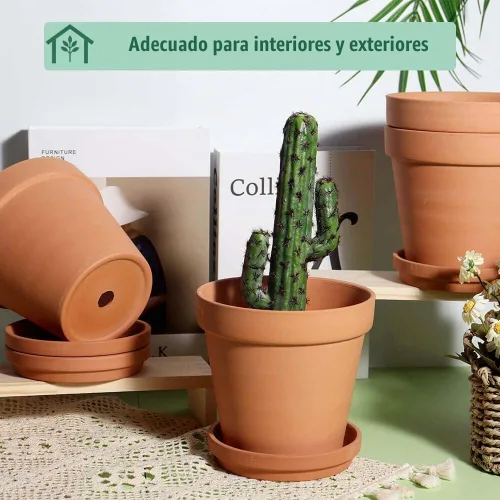 Vista 3 de vensovo Macetas de terracota y arcilla de 6 pulgadas para plantas