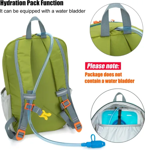 Vista 5 de IVYGREEN Mochila de senderismo para niños pequeños para niños o niñas, mochila pequeña para campamento o viajes (verde militar, S)