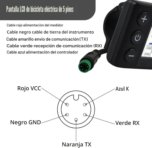 Vista 3 de Medidor de pantalla LCD de bicicleta eléctrica S866, 24V 36V 48V Ebike Pantalla LCD Panel de control inalámbrico Velocímetro de bicicleta odómetro