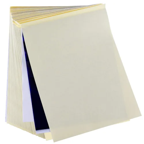 Vista 7 de Papel de Transferencia de Tatuajes, Cridoz 35 Hojas de Papel de Plantilla de Transferencia para Tatuajes, Tamaño A4 Azul