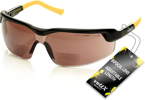 Vista 2 de voltX GT - Lentes de seguridad bifocales ajustables para lectura (lente marrón +1.0), ANSI Z87.1+ y CE EN166FT, revestimiento antiniebla, lente