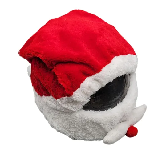 Vista 7 de Ymiko Cubierta de casco de motocicleta de Papá Noel de Navidad suave para montar al aire libre