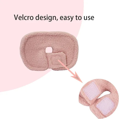Vista 3 de Paquete de 3 almohadillas para traqueotomía, fundas reutilizables para tubo de traqueotomía, almohadillas de soporte para tubo de traqueotomía, Rosa