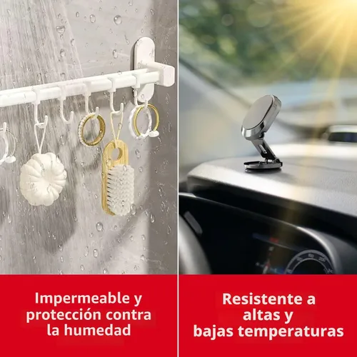 Vista 4 de Cinta de Doble Cara Resistente de 1 pulgada x 10 pies, Cinta de Montaje Extraíble Resistente, Tiras Adhesivas de Cinta de Montaje de Doble Cara
