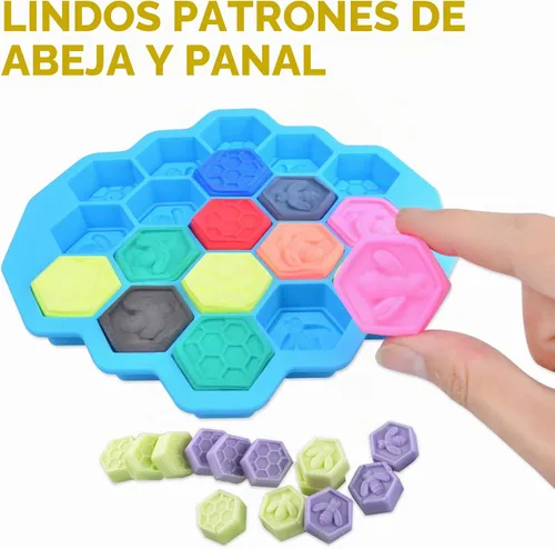 Vista 5 de 3 piezas de moldes de silicona de panal de abeja, XJMWXHFC moldes de chocolate de 19 cavidades, moldes de silicona de grado alimenticio