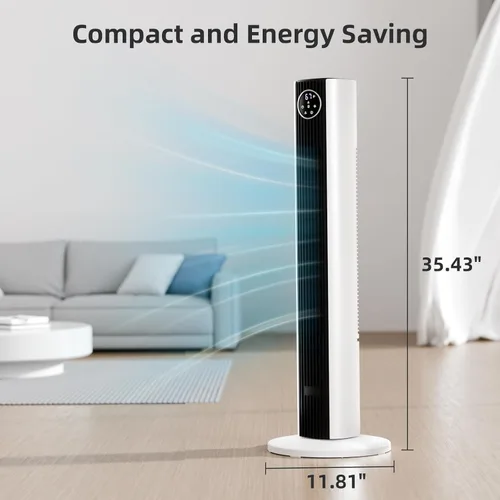 Vista 6 de Antarctic Star Ventilador de Torre Portátil Ventiladores de Piso Oscilante 85° Ventilador Silencioso de Enfriamiento Temporizador 12H Control Remoto
