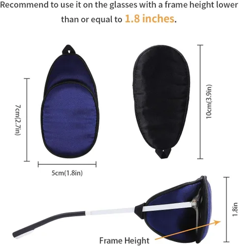 Vista 4 de eZAKKA Parches para ojos para adultos, parche para gafas, parche de seda para ojo perezoso, ambliopía, estrabismo y después de la cirugía