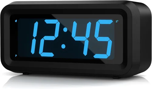 Vista 11 de KWANWA Reloj despertador para niños, LED blanco, batería, modo nocturno automático, 12 horas/24 horas, pequeño, viajes, mesita de noche, montaje