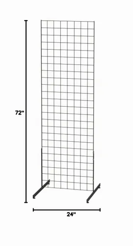 Vista 6 de Torre de pared en rejilla con base en T de 2 pulgadas X 6 pulgadas, 2 unidades, negro