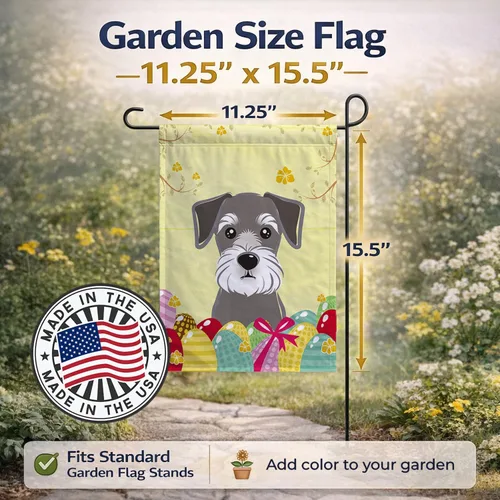 Vista 739 de Caroline's Treasures BB1923GF Bandera decorativa para jardín con diseño de Border Collie, para caza de huevos de Pascua, para jardín, jardín, patio