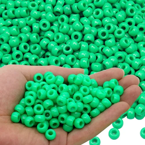 Vista 30 de Cuentas de Pony de Plástico Coloridas para Pulsera para Hacer Joyas para Pulseras de Amistad 6x9mm Multicolor para Cuentas Trenzado de Cabello