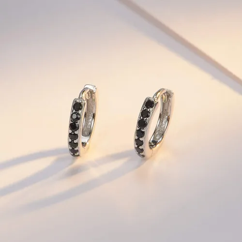 Vista 6 de SWEETV Aretes de aro de plata de ley 925 para mujeres y niñas, pequeños aretes de aro para cartílago