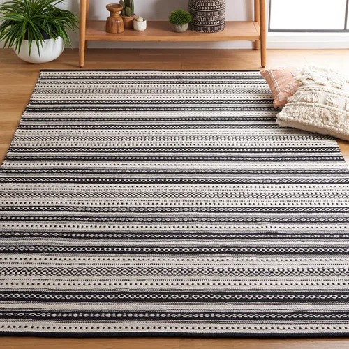 Vista 11 de SAFAVIEH Montauk Collection - Alfombra de pasillo de 9 pies, color negro y marfil, diseño bohemio, ideal para zonas de alto tráfico en pasillo, baño