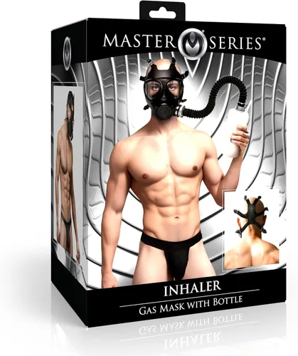 Vista 8 de Master Series Dark Inhaler Gas Mask with Bottle for Beginners, Men, Women, & Couples. One-Way Breathing