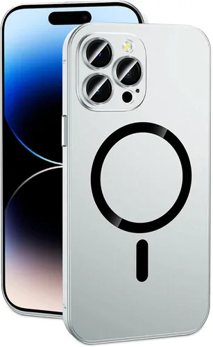 Vista 8 de Funda magnética de aluminio de metal mate para iPhone, funda magnética delgada de aleación protectora de lente de cámara para iPhone 14 Pro Max 13