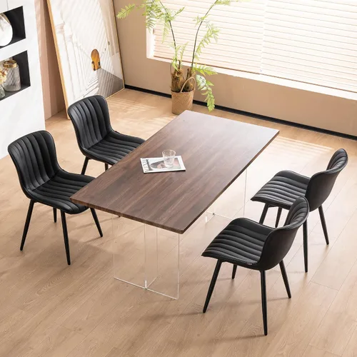 Vista 29 de YOUNUOKE - Juego de 2 sillas de comedor modernas de mediados de siglo azul total