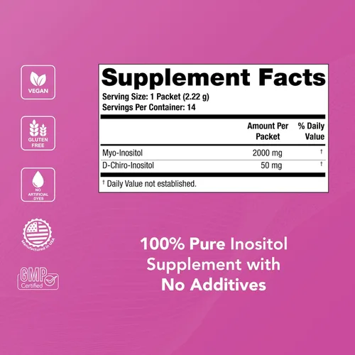 Vista 7 de Theralogix Ovasitol Inositol Powder - Kit de inicio de 7 días Suplemento de inositol premium para mujeres Proporción 40:1 mio y D-Chiro inositol