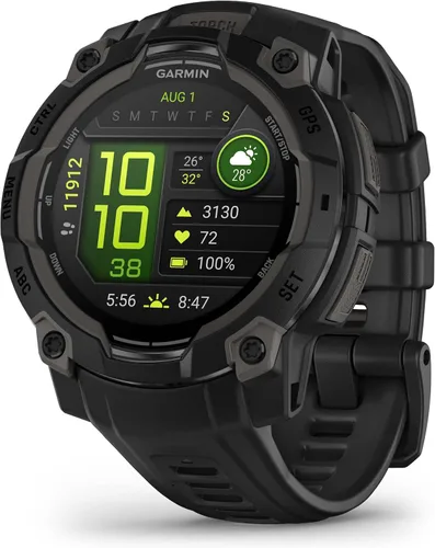 Vista 2 de PlayBetter Garmin Instinct 3 45mm (Negro) Paquete de Smartwatch GPS Resistente para Exteriores AMOLED - Bisel Reforzado con Metal, Linterna