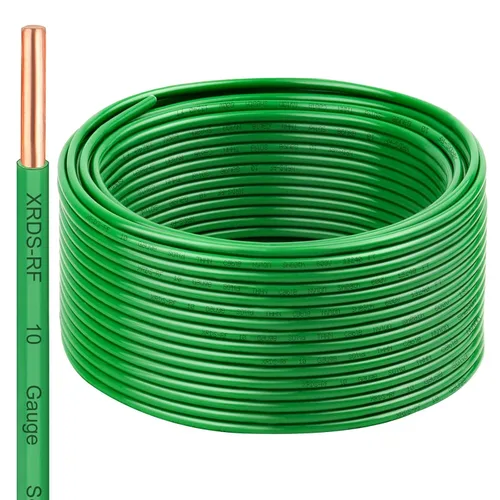 Vista 38 de Cable THHN 25 pies, Conductor Único de Cobre Desnudo, Cable Eléctrico Rojo 10AWG, Cable de Construcción Sólida de 600V con Funda de Nylon