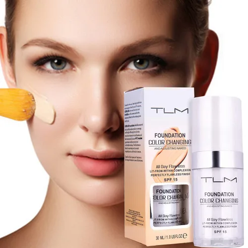Vista 7 de Base de maquillaje que cambia de color TLM, 2 unidades, 1.0 fl oz, cobertura completa, base líquida impecable, cubierta líquida para la cara