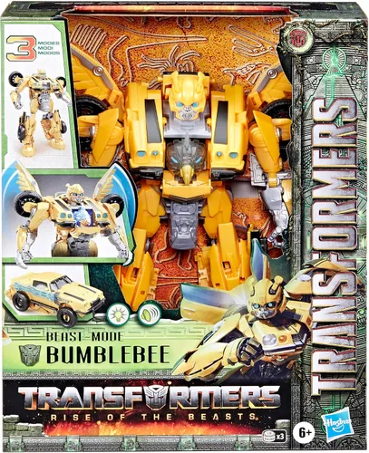 Vista 2 de Juguetes Transformers Rise of The Beasts Movie, Juguete Convertible Bumblebee Modo Bestia con Luces y Sonidos, Edades 6 y más, 10 pulgadas