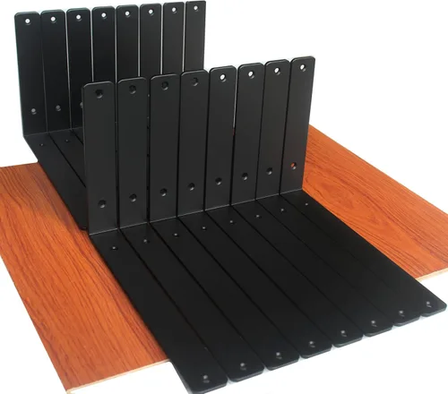 Vista 92 de Paquete de 2 soportes de estante en L de 6 pulgadas de largo x 4 pulgadas de alto x 1.5 pulgadas de ancho, 5 mm de grosor, soportes de estante