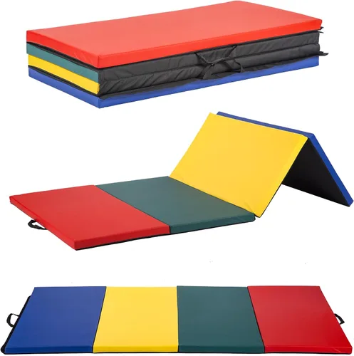 Vista 20 de Gymnastics Tumbling Mat Portable Gymnastics Mat Foldable Tumbling Mat 2ft W 6ft L/4ft W 6ft L/4ft W 8ft L/4ft W 10ft Exercise Mat Yoga Mat with