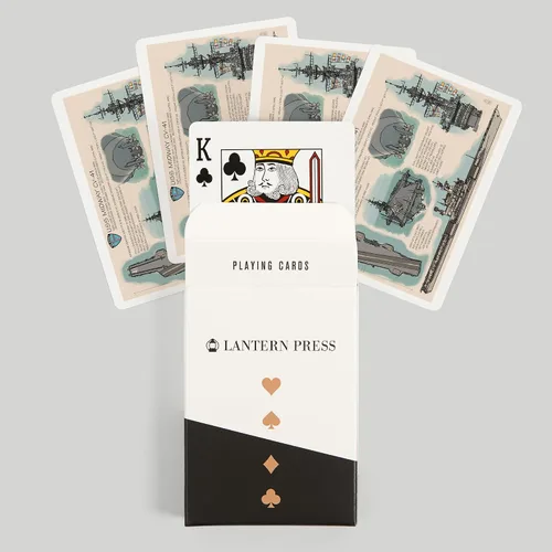 Vista 6 de Lantern Press San Diego, California, USS Midway Technical (52 cartas de juego, baraja de cartas de tamaño póquer con comodines)
