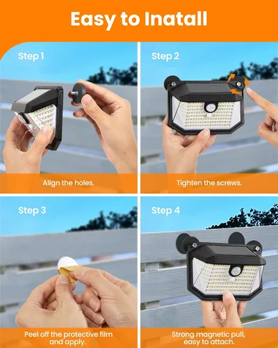 Vista 8 de LUHLEE 178LED Luces solares magnéticas para exteriores, luces solares RV