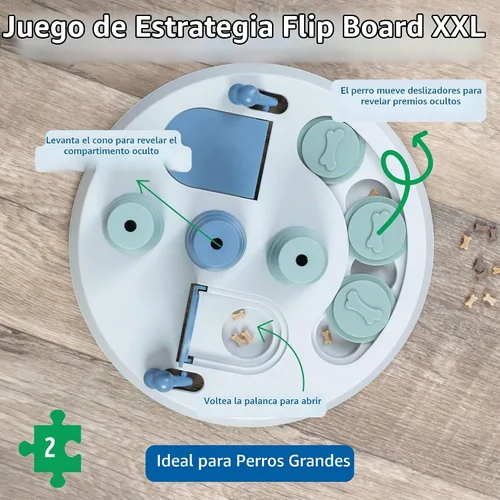 Vista 3 de Trixie Flip Board XXL Dog Enrichment Toy, Intermediate Level 2 Dog Puzzle, Interactive Treat Game for Large Dogs