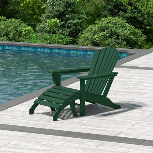 Vista 31 de WestinTrends Dylan - Silla Adirondack para exteriores con otomana, juego de 2 piezas, color negro
