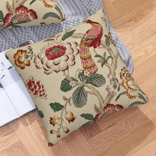 Vista 7 de ChangQingArt Fundas de almohada de lino y algodón, color pavo real, 18 x 18 pulgadas, cuadradas, fundas de almohada para sofá cama
