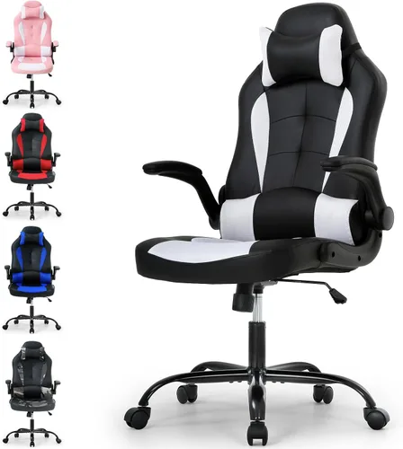 Vista 9 de Meet perfect Silla ergonómica para juegos con soporte lumbar, color azul