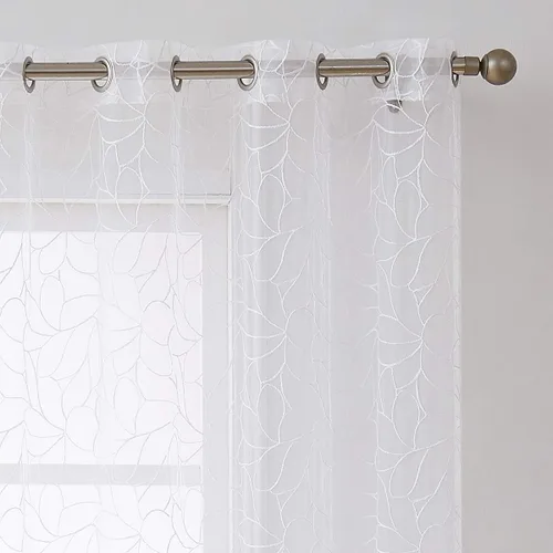 Vista 7 de Warm Home Designs Par de 2 cortinas de longitud corta de 54 pulgadas de ancho x 63 pulgadas de largo, cortinas transparentes bordadas con bordado