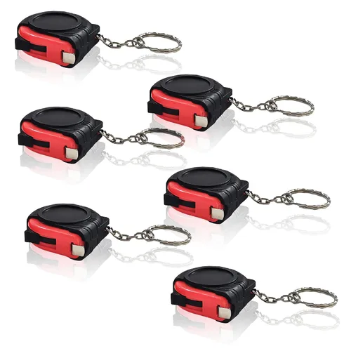 Vista 7 de Cinta métrica retráctil de 3.3 ft/3 pies, mini llavero métrico / cinta métrica de pulgadas, regla de cinta portátil con bloqueo deslizante estable