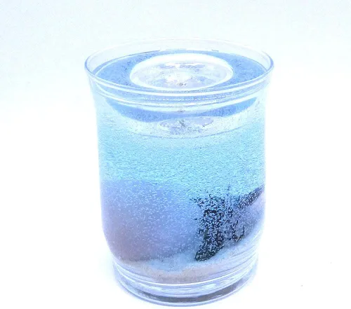 Vista 4 de Vela de gel hecha a mano de edición limitada azul con diseño de tortuga marina recargable para siempre con 4 paquetes de velas de té de gel