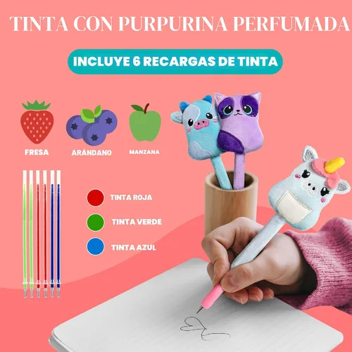 Vista 5 de BUNMO, Squishy Scribblers - Bolígrafos geniales, bonitos, Kawaii, esponjosos, para niños, niñas y adolescentes