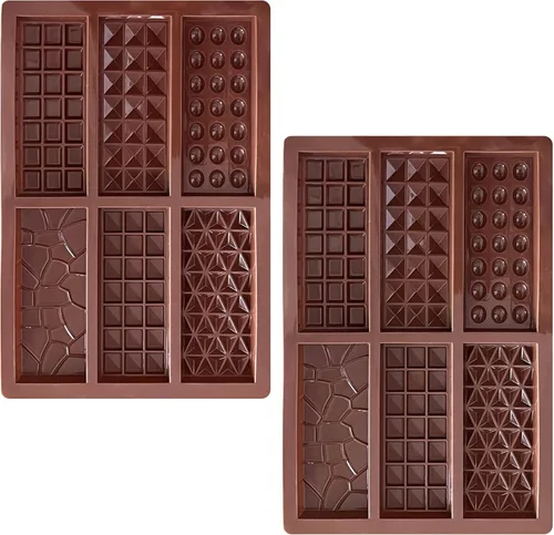 Vista 12 de 1 molde de silicona para chocolate, molde cuadrado de silicona, molde de barra de chocolate antiadherente, molde de chocolate reutilizable