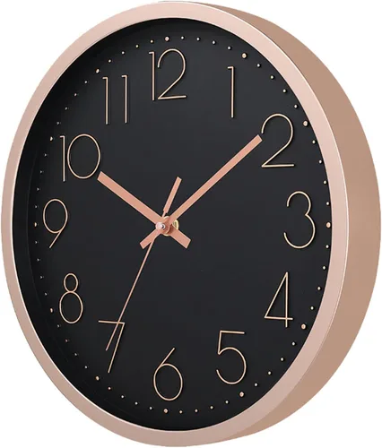 Vista 8 de Reloj de pared, relojes de pared de cocina, reloj silencioso redondo, clásico, funciona con pilas, diseño moderno y estilo para sala de estar