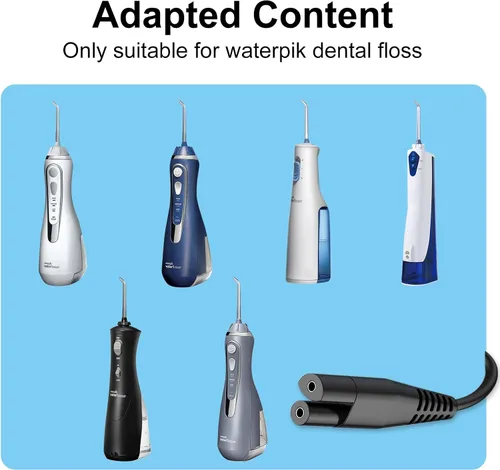 Vista 3 de Cable de carga de repuesto para irrigador dental Waterpik WP360 WP462 WP450 WF13 WP100, cable de carga USB (negro)