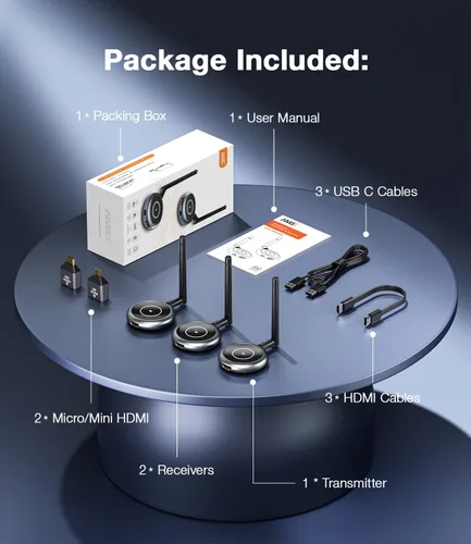 Vista 9 de Transmisor HDMI inalámbrico y 2 receptores