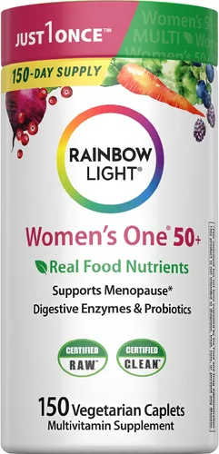 Vista 8 de Rainbow Light Womens One + Multivitamin 50 Plus 60 Comprimidos Apoya la Menopausia Nutrientes de Alimentos Reales, Enzimas Digestivas