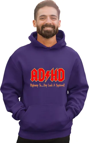 Vista 54 de Go All Out Sudadera con capucha para hombre y mujer con texto en inglés "Highway To Hey Look A Squirrel