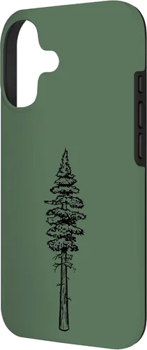 Vista 2 de Minimalist Pine Tree Illustration Simple Hiking 80s Graphic Case for iPhone 17