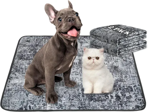 Vista 11 de Qeils - Almohadillas lavables para orina para perros, almohadillas reutilizables para cachorros de 36 x 41 pulgadas, paquete de 2
