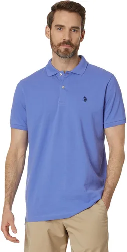 Vista 26 de Polo de piqué de algodón sólido para hombre con pequeño Pony Gris jaspeado
